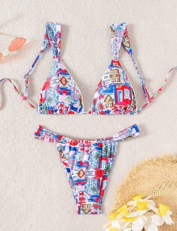 Costum de baie Shein, mix culori