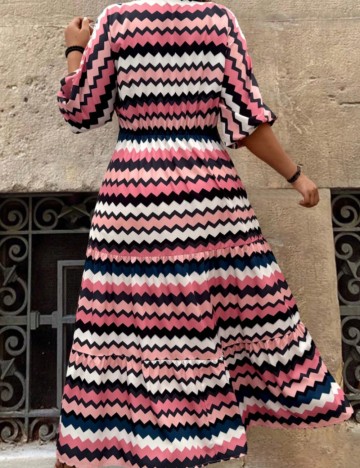 Rochie maxi Shein Curve+, mix culori