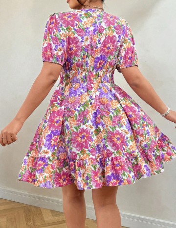 Rochie mini Shein Curve+, mix culori