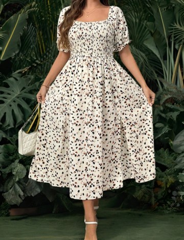 Rochie midi Shein Curve+, bej