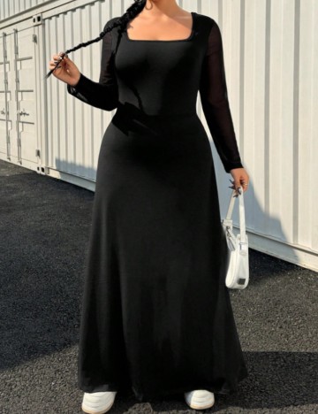 Rochie maxi Shein Curve+, negru