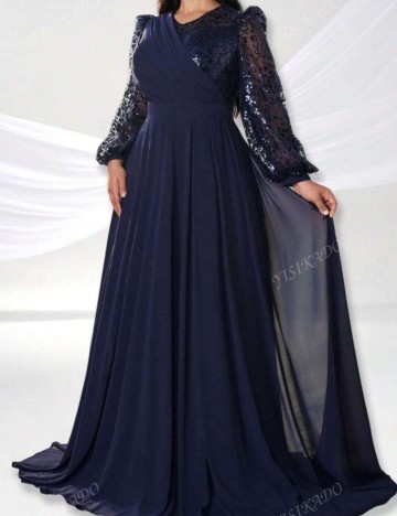 Rochie de ocazie Shein Curve+, bleumarin