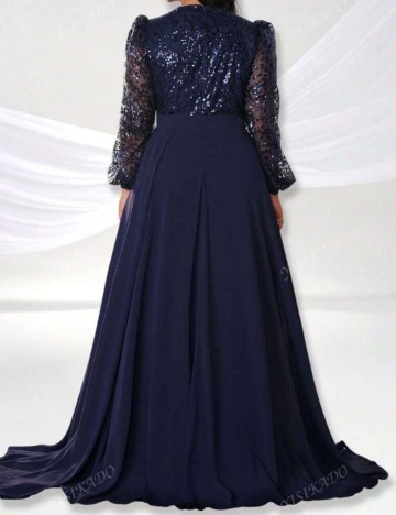 Rochie de ocazie Shein Curve+, bleumarin