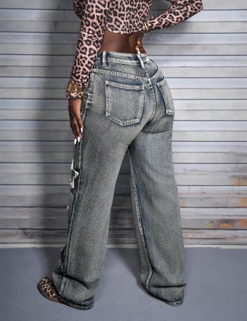 Jeans Shein Curve+, albastru