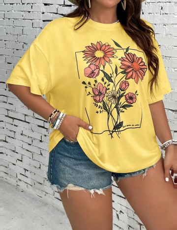 Tricou Shein Curve+, galben