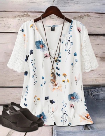 Tricou Shein Curve+, mix culori