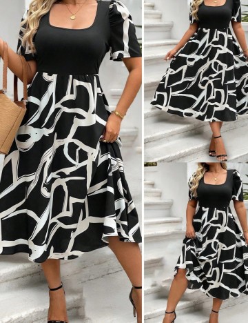 Rochie maxi Shein Curve+, mix culori