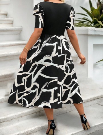 Rochie maxi Shein Curve+, mix culori