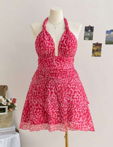 Rochie mini Shein Curve+, roz