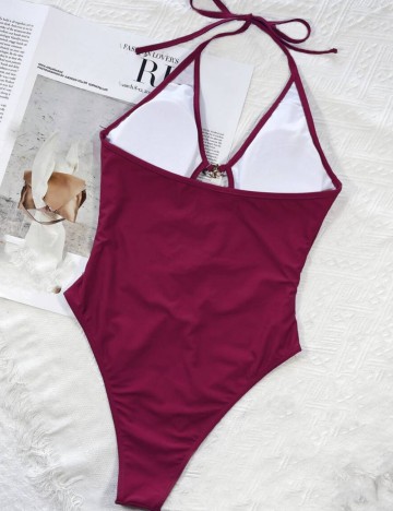 Costum de baie întreg Shein, magenta