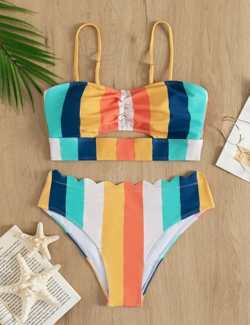 Costum de baie Shein, mix culori