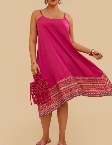 Rochie midi Shein Curve+, roz