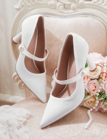 Pantofi cu toc Shein, alb
