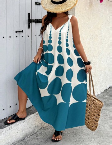 Rochie maxi Shein Curve+, mix culori