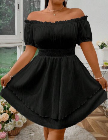 Rochie midi Shein Curve+, negru