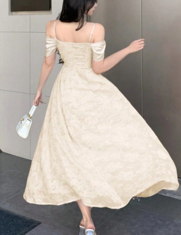 Rochie maxi Shein, crem