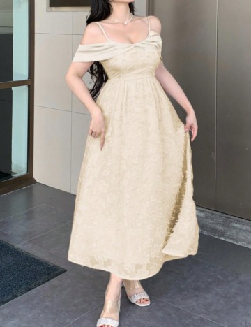 Rochie maxi Shein, crem