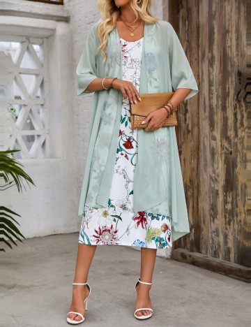 Set Rochie și Cardigan Shein, mix culori