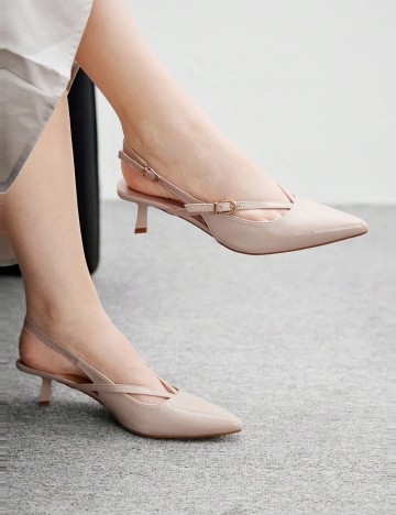 Pantofi cu toc Shein, bej
