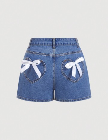 Pantaloni scurți de blugi Shein, albastru