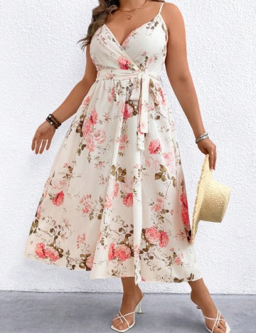 Rochie midi Shein Curve+, crem