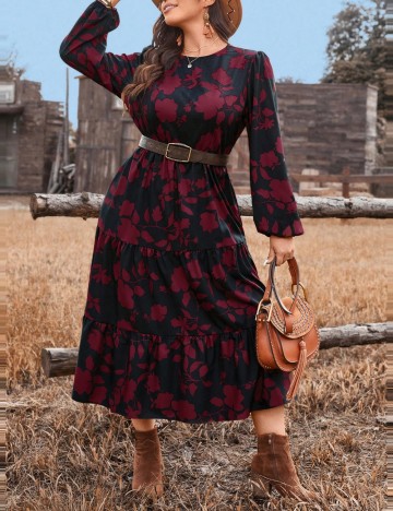Rochie maxi Shein Curve+, mix culori