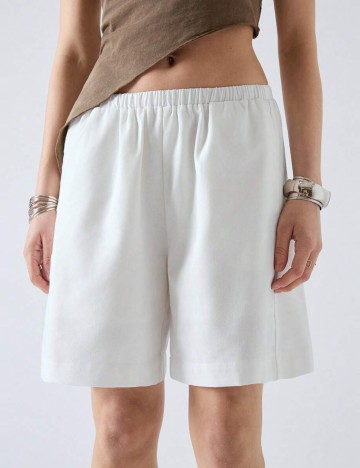 Pantaloni scurți Shein, alb