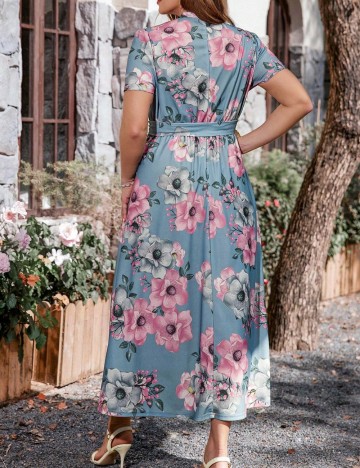 Rochie maxi Shein Curve+, mix culori