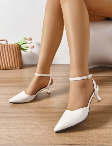 Pantofi cu toc Shein, crem
