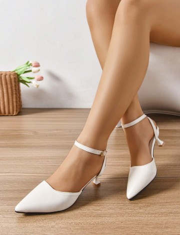 Pantofi cu toc Shein, crem