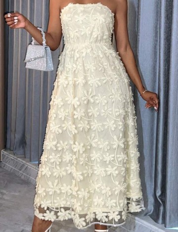 Rochie maxi Shein, crem