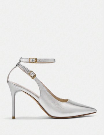 Pantofi cu toc CUCCOO by SHEIN, argintiu