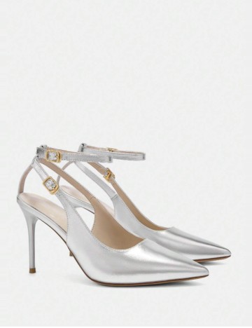 Pantofi cu toc CUCCOO by SHEIN, argintiu