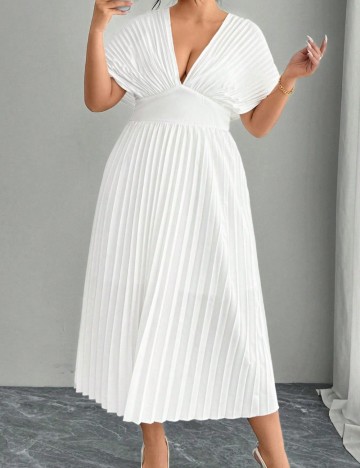 Rochie midi Shein Curve+, alb