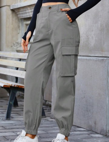 Pantaloni cargo Shein, gri