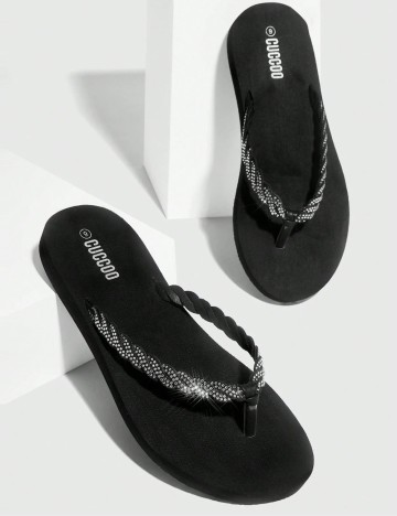 Șlapi CUCCOO by SHEIN, negru