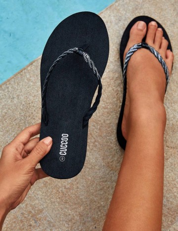 Șlapi CUCCOO by SHEIN, negru
