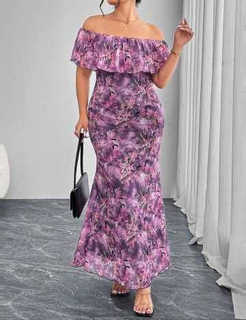 Rochie maxi Shein Curve+, mix culori