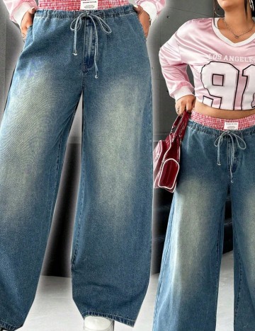 Jeans Shein Curve+, albastru