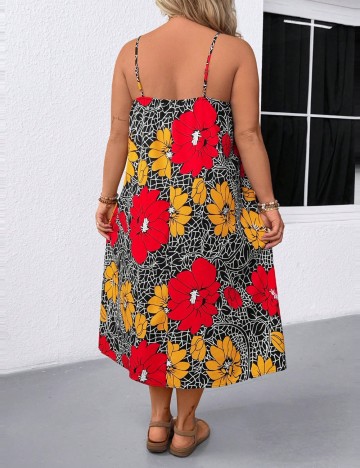 Rochie maxi Shein Curve+, mix culori