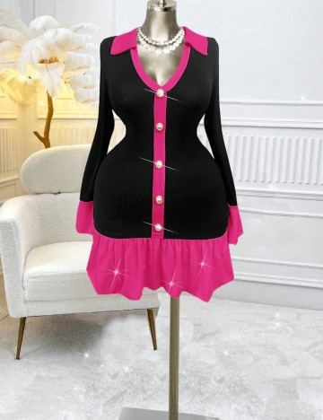Rochie mini Shein Curve+, negru