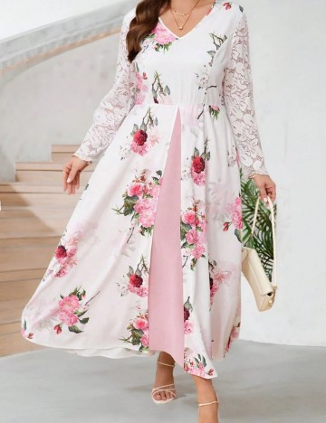 Rochie midi Shein Curve+, alb