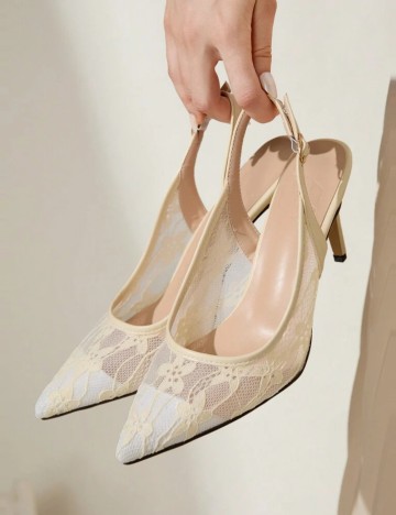 Pantofi CUCCOO by SHEIN, crem