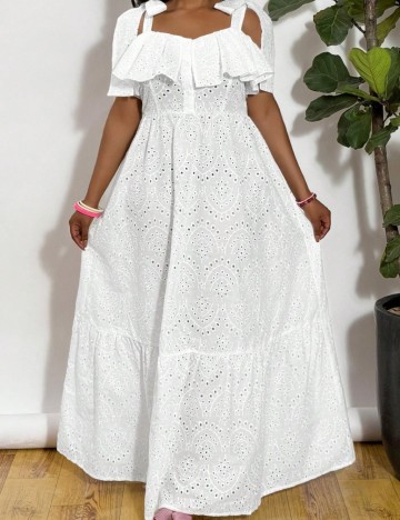 Rochie maxi Shein Curve+, alb