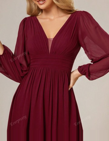 Rochie midi Ever pretty, vișiniu