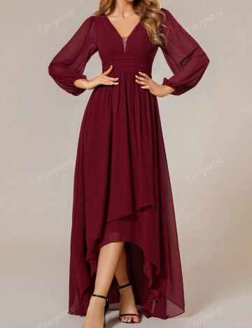 Rochie midi Ever pretty, vișiniu