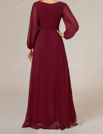Rochie midi Ever pretty, vișiniu