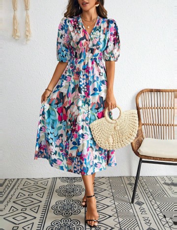Rochie midi Shein, mix culori