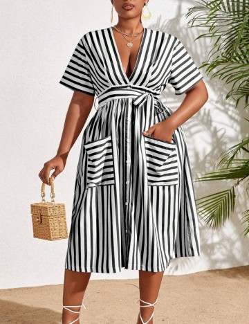 Rochie midi Shein Curve+, mix culori