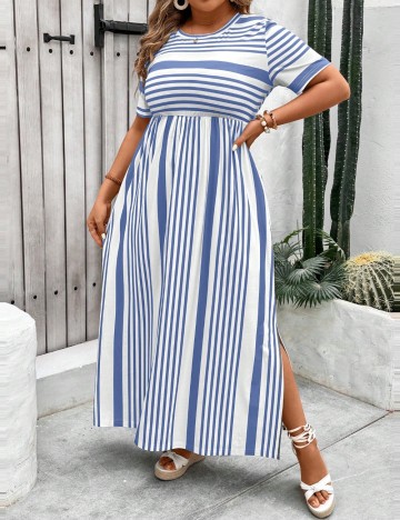 Rochie maxi Shein Curve+, mix culori
